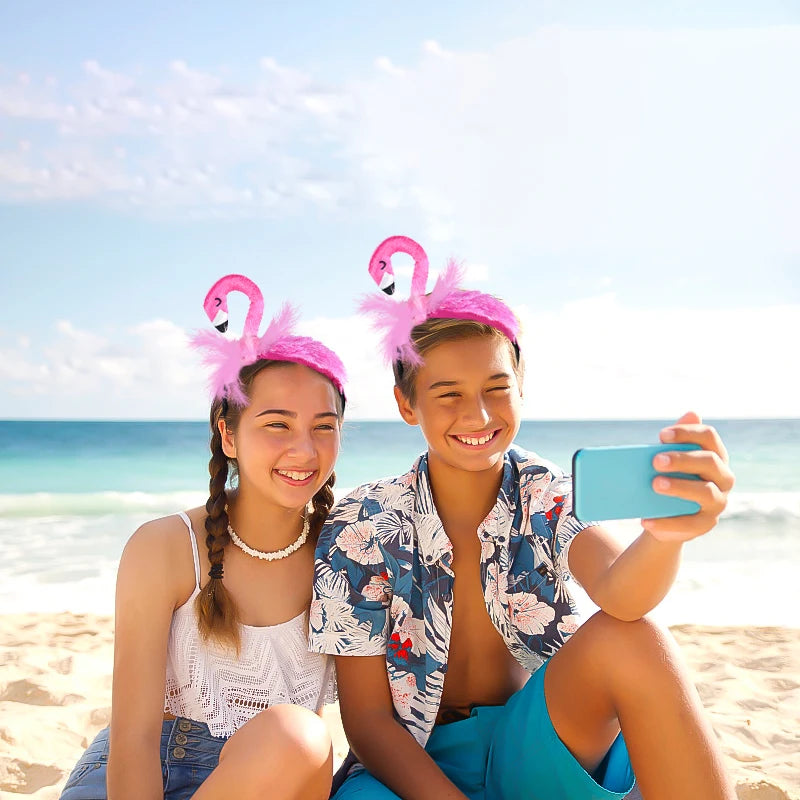 Flamingo Headwear Flamingo Theme Birthday Party Decoration Summer Hawaii Party Costume Cosplay Photo Props Flamingo Hair Hoop
