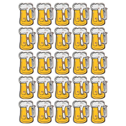 10/25Pcs LED Brooches Pin Beer Mug Brooch Jewelry Lapel Pin Oktoberfest For DIY Clothing Bags Jackets Hat Badge (Random Color)