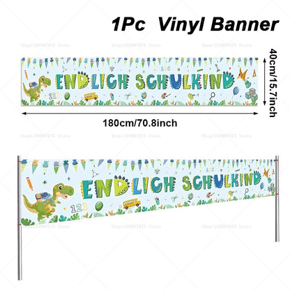 Dinosaur ABC Banner for Kindergarten Back To School First Day Of School Decor Kids Birthday Party School Event Decor Backdrop