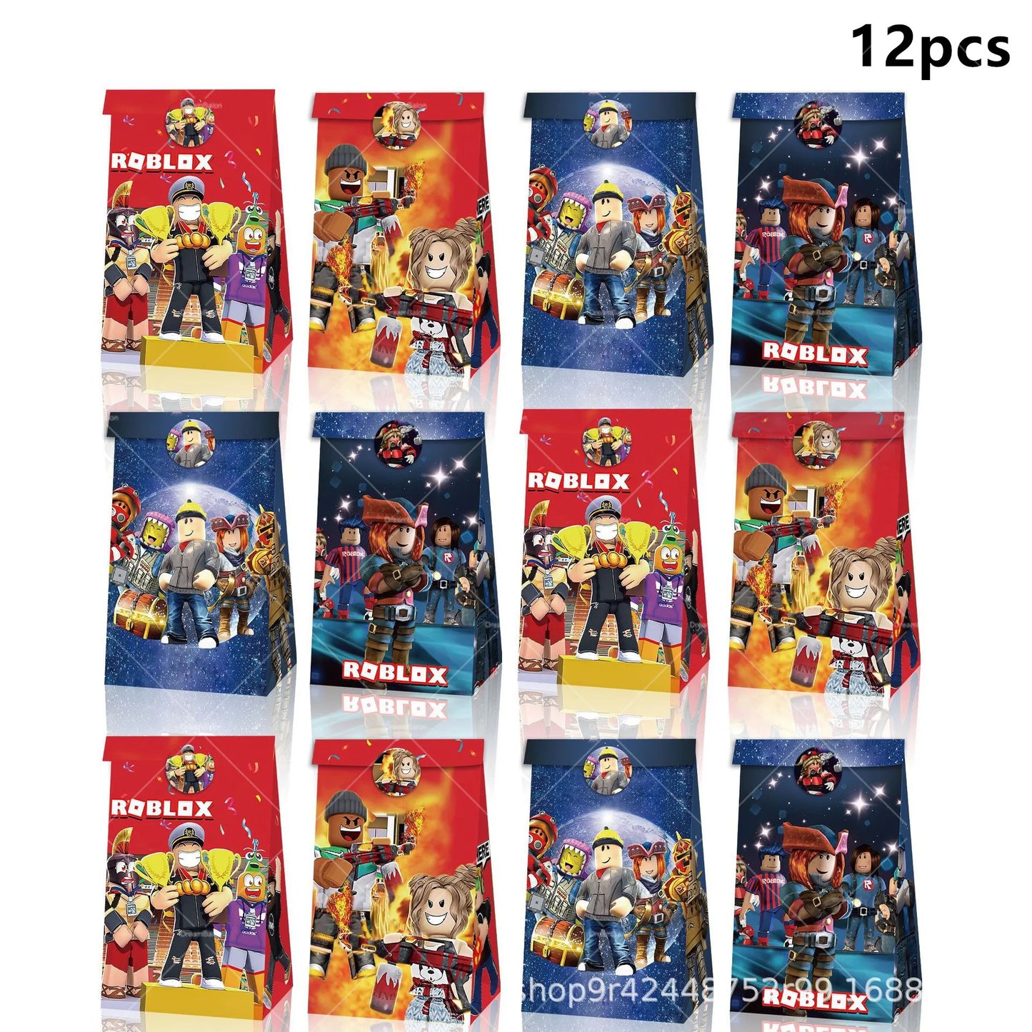 Pink Roblox Balloons Happy Birthday Banner Party Decoration Hot Robot Game Cake Topper Disposable Tableware Kids Girl Background
