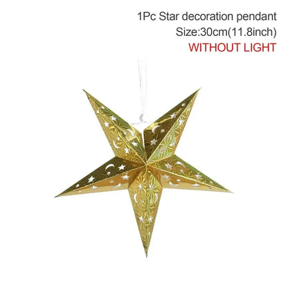 Hollow Star Hanging Pendants Ramadan Decorations 2025 for Home Ramadan Islamic Muslim Party Gifts Eid Mubarak Home Decorations