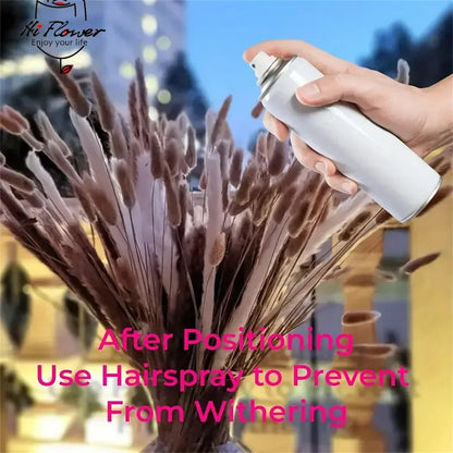 165PCS Pampas Grass Dried Flowers Boho Farmhouse Country Wedding Home Room Decor Bouquet Bunny Tail Grass DIY Artificial Flowers