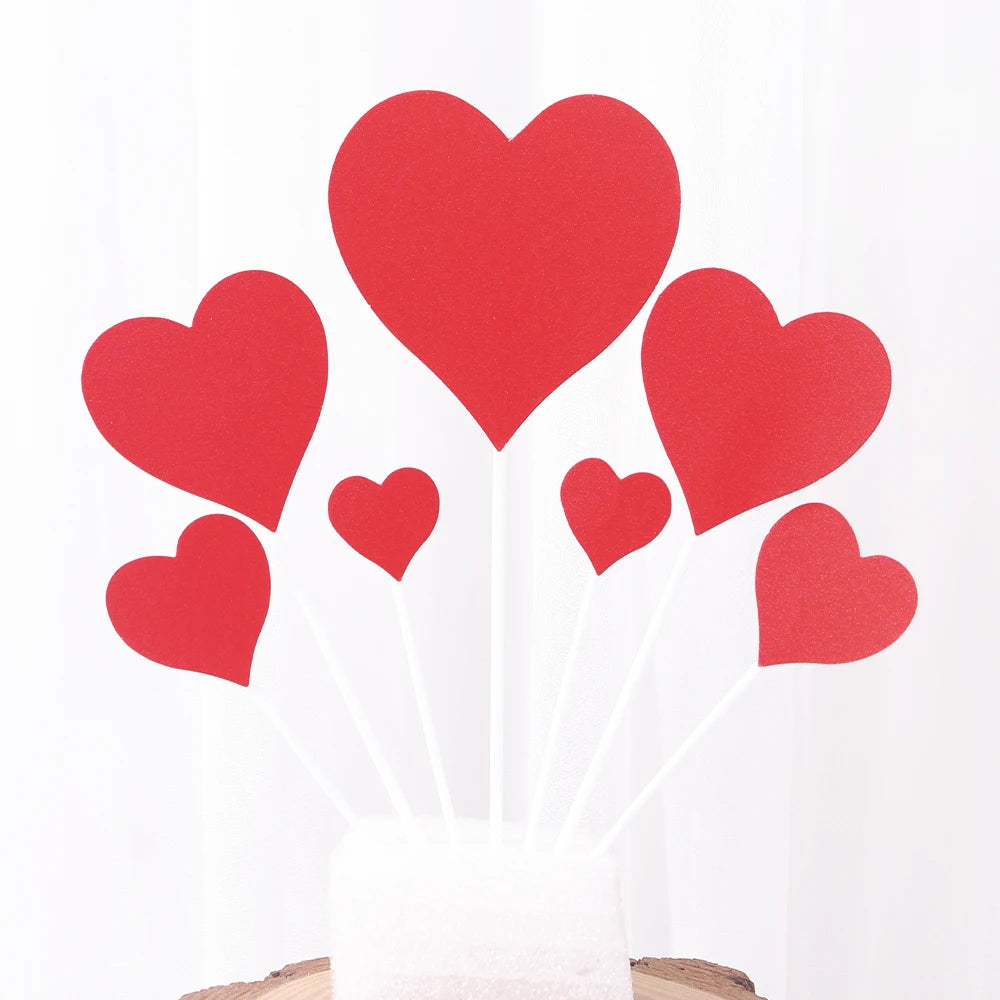 7/21Pcs Cake Topper Gold Love Star Happy Birthday Cake Topper Decoration DIY Cupcake Flag Ornament Wedding Christmas Decor