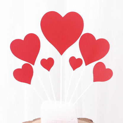 7/21Pcs Cake Topper Gold Love Star Happy Birthday Cake Topper Decoration DIY Cupcake Flag Ornament Wedding Christmas Decor