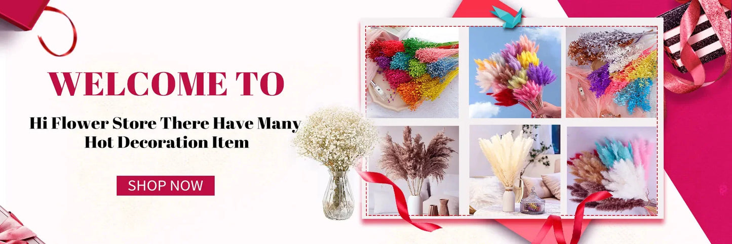 165PCS Pampas Grass Dried Flowers Boho Farmhouse Country Wedding Home Room Decor Bouquet Bunny Tail Grass DIY Artificial Flowers