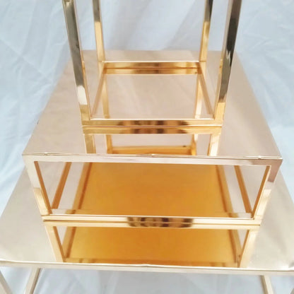 Metal Round and Square Floating Cake Stand Gold Modern Cake Stand Wedding Cake Tier Birthday Party Cupcake Display Stand