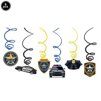 Blue Car Police Truck Foil Balloon Boys Birthday Balloons 4D Standing Balloons Baby Shower Police Themed Birthday Party Decors