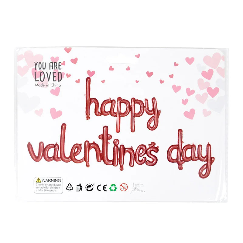Heart Shaped Background Wall Foil Balloon Love Letter Balloons for Wedding Party Happy Valentines Day Home Decoration Supplies