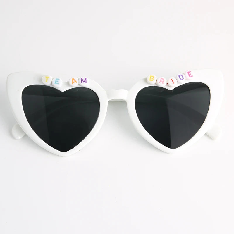 Heart Shaped Sunglasses Wedding Bride Bridesmaid Gift Bachelorette Party Favors Bridal Squad Glasses Bulk 12/24/36/48/60PCS