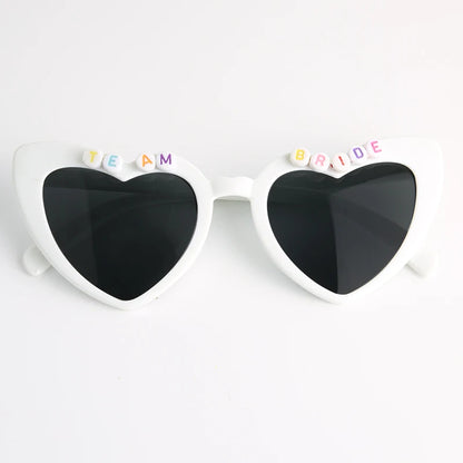 Heart Shaped Sunglasses Wedding Bride Bridesmaid Gift Bachelorette Party Favors Bridal Squad Glasses Bulk 12/24/36/48/60PCS