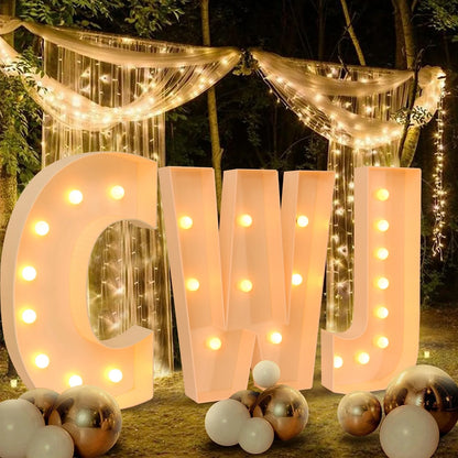91.5CM Giant Letter Led Light Frame Box Baby Shower Christmas 1st Birthday Wedding Party Decor DIY Name Balloon Filling Box