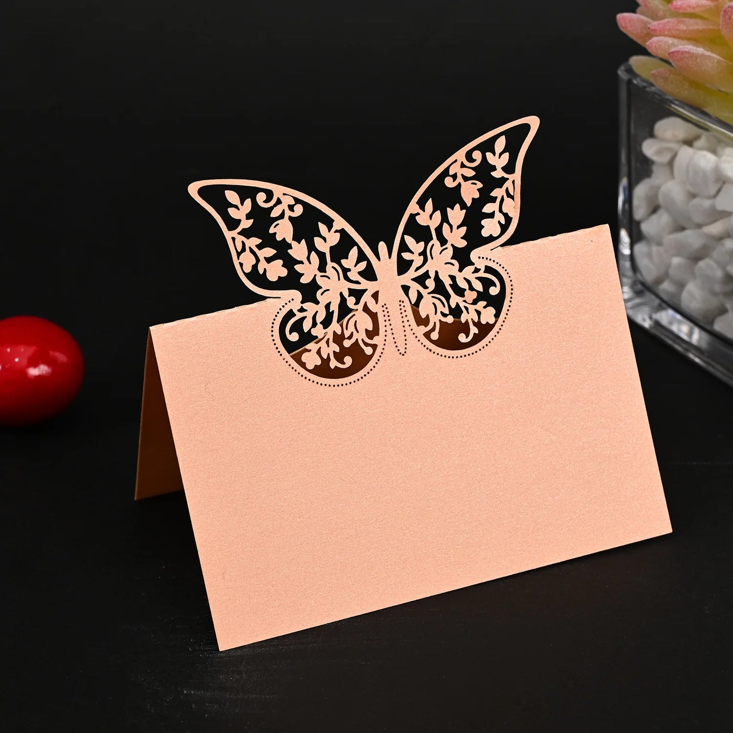 20/50pcs Laser Hollow Butterfly Wedding Place Card Banquet Party Birthday Seat Card Name Sign-in Table Card Flower Greeting Card