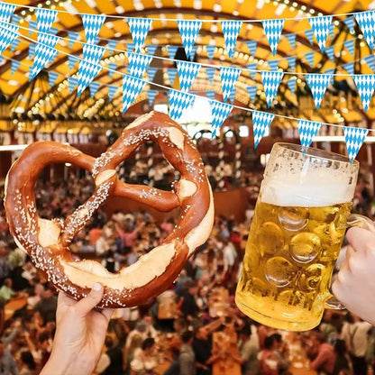 German Beer Festival Decor Blue White Table Cover Oktoberfest  Disposable Tablecloth Bavarian Flag Check Home Party Supplies