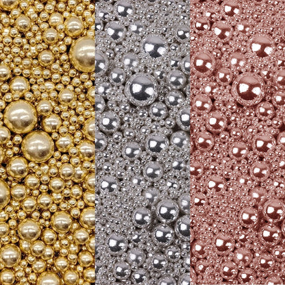85g Golden Beads Cake Topper for Birthday Wedding Valentine's Day Party DIY Cake Decoration Not Edible for Decoration Only