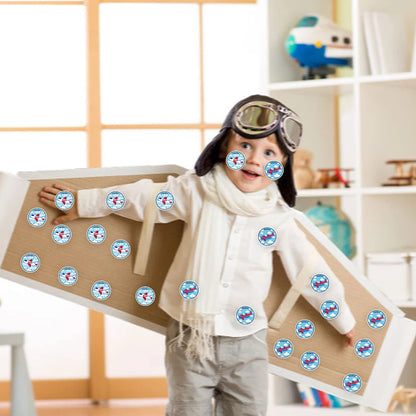 12/24Pcs Airplane Party Favor Bags Gift Goodies Treat Paper Bags With Stickers Kids Boy Flight Aviator Birthday Party Decoration