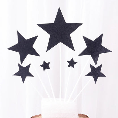 7/21Pcs Cake Topper Gold Love Star Happy Birthday Cake Topper Decoration DIY Cupcake Flag Ornament Wedding Christmas Decor