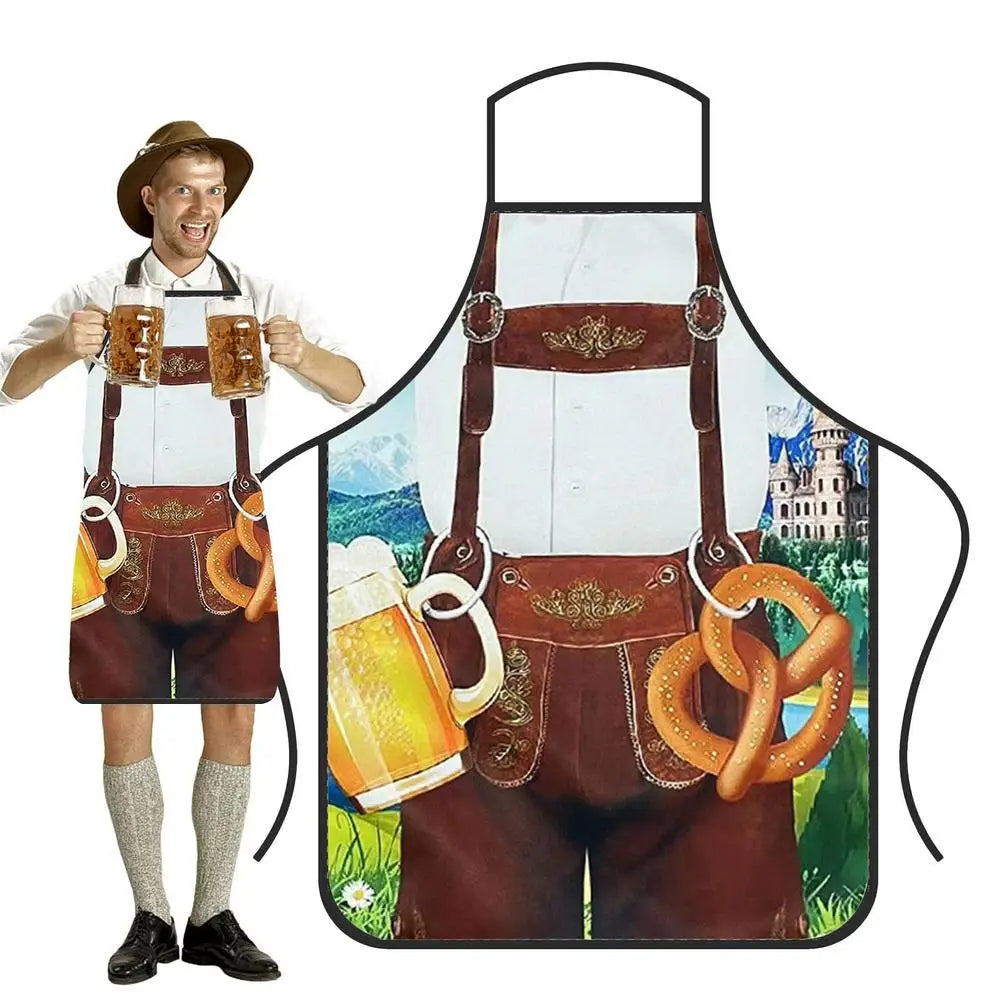 Funny Apron Super Muscle Kitchen Man Women Cooking Aprons Oktoberfest Bavarian Apron Adult Cozinha Tablier Cuisine Pinafore