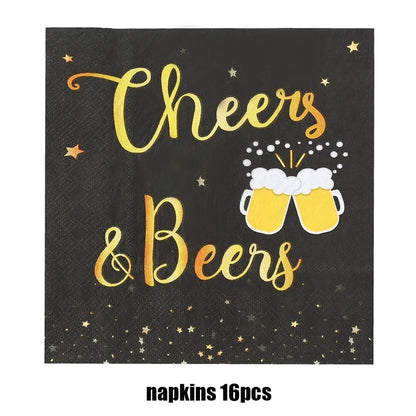 Cheers Beer Glasses  Decorations Disposable Tableware Plates Cup Napkins Oktoberfest  Wedding Spiderman Baby Shower Stitch Sonic