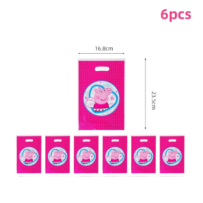 Cartoon Pig Family Birthday Party Balloon Decoration Set for Girls, Disposable Party Tableware Banner, Baby Shower  Birthday Hat