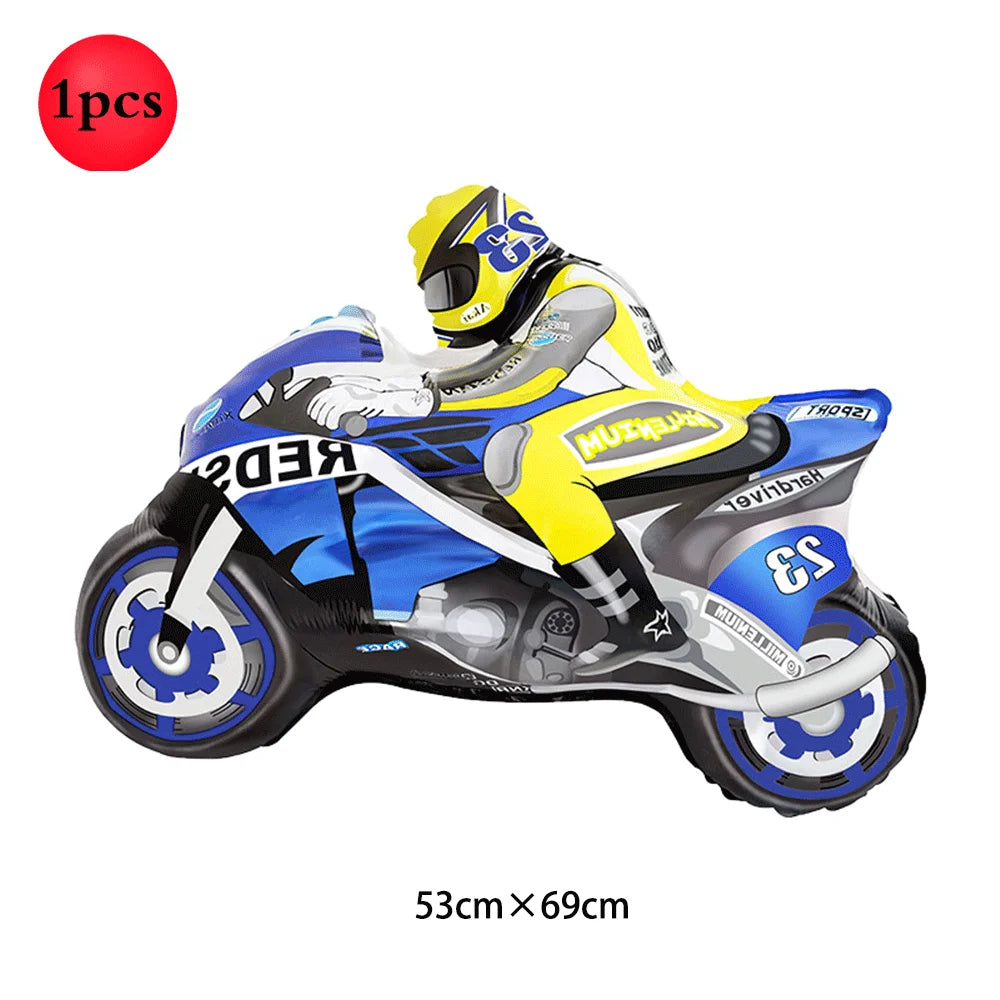 Motocross Dirt Bike Birthday Party Banner Cake Topper Foil Motorcycle Balloon for Boy Kids Motor Theme Party Decoration Supplies