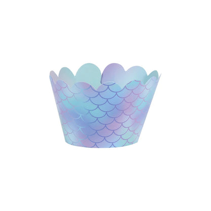 20set Mermaid Cupcake Toppers Wrappers Girls Happy Birthday Party Cake Toppers Baby Shower Under The Sea Mermaid Decoration