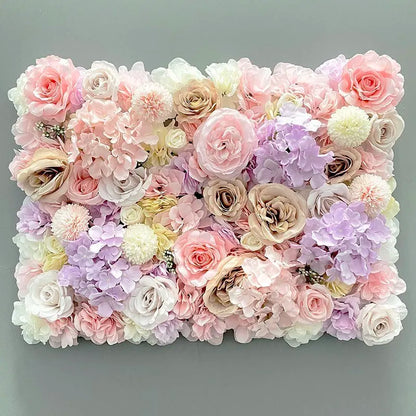 Pink Silk Rose Flower Wall Panels Artificial Flower for Wedding Decoration Baby Show Party Home Bedroom Backdrop Decor