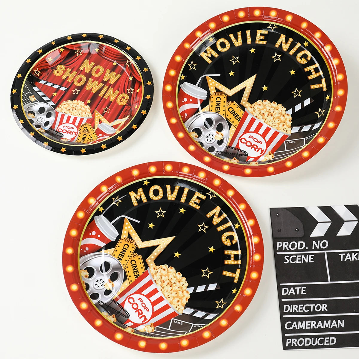 Movie Night Party Decoration Movie Party Disposable Plates Napkins Cups Tablecloth Happy Movie Night Theme Birthday Party Decor