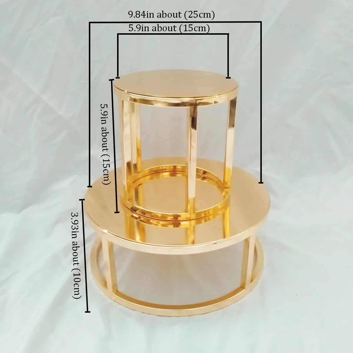 Metal Round and Square Floating Cake Stand Gold Modern Cake Stand Wedding Cake Tier Birthday Party Cupcake Display Stand