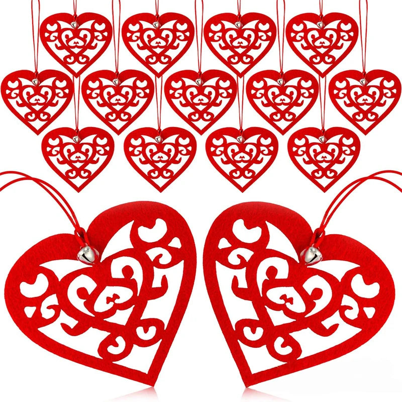 30Pcs Engraved Love Heart shaped pendant Hollow Shape DIY Crafts for Wedding Party Valentines Day Decoration Ornaments