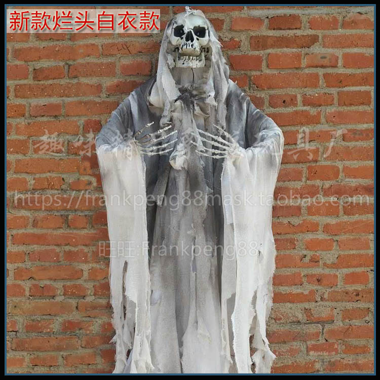 New Voice-Controlled Skull Hanging Ghost Halloween Haunted House Secret Room Props Bar KTV Set Decoration Pendant Horror